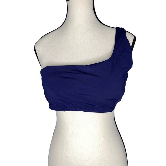 Andie Blue One Shoulder Swim Top - Picture 1 of 3